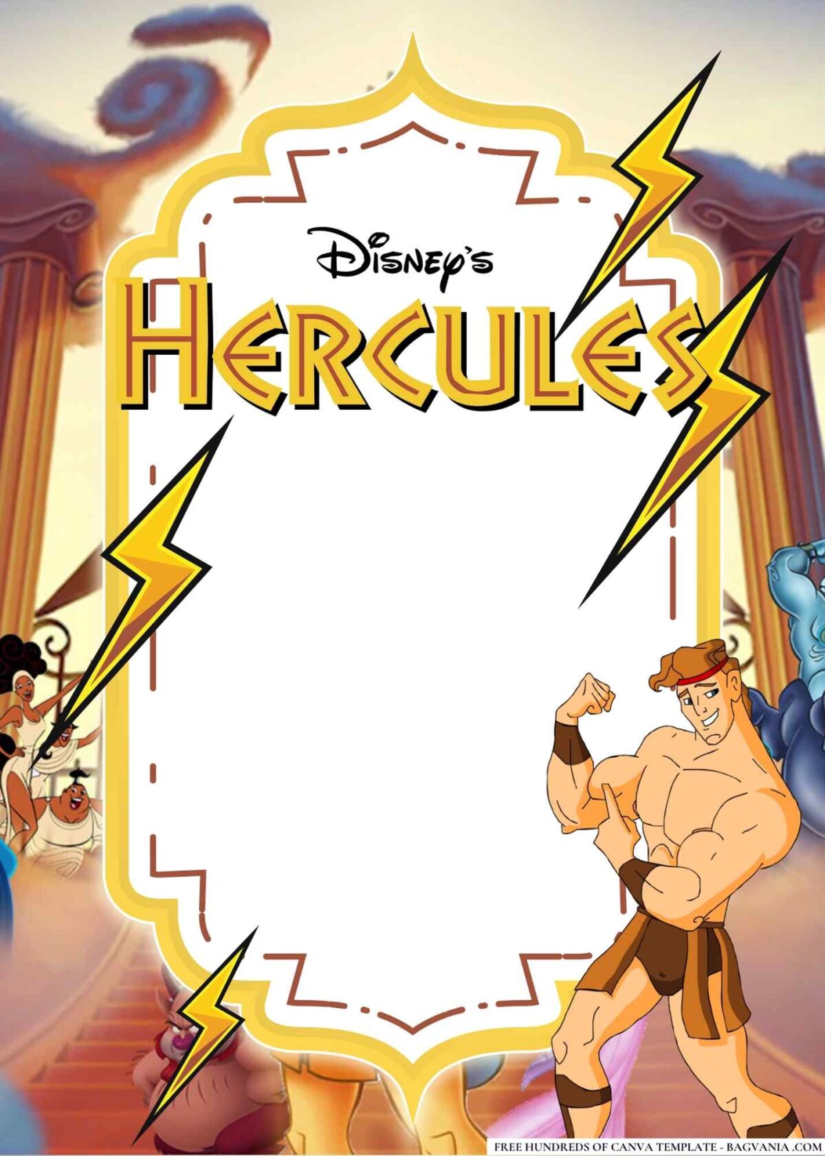 FREE Editable Hercules Birthday Invitations