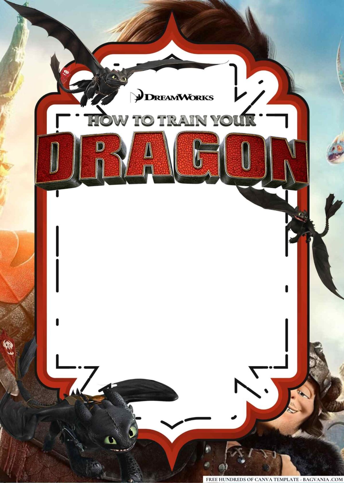FREE Editable How to Train Your Dragon Birthday Invitations