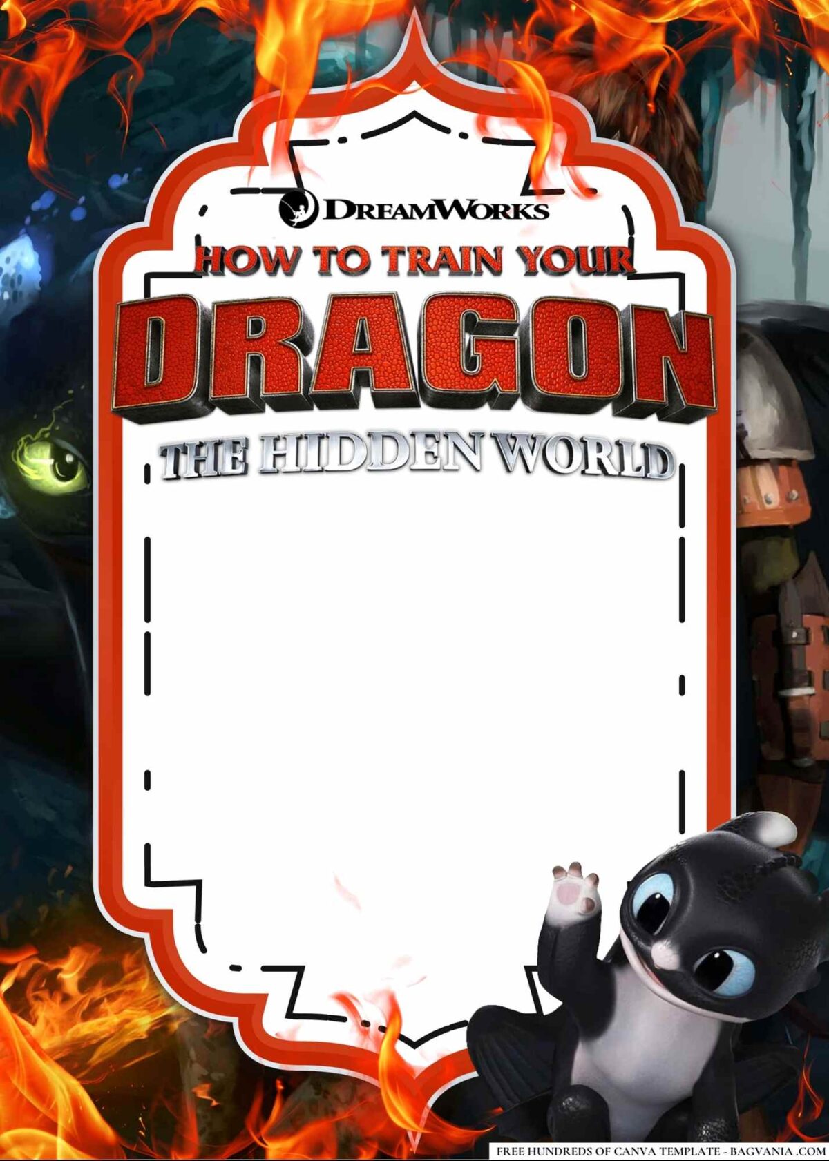 FREE Editable How to Train Your Dragon Birthday Invitations