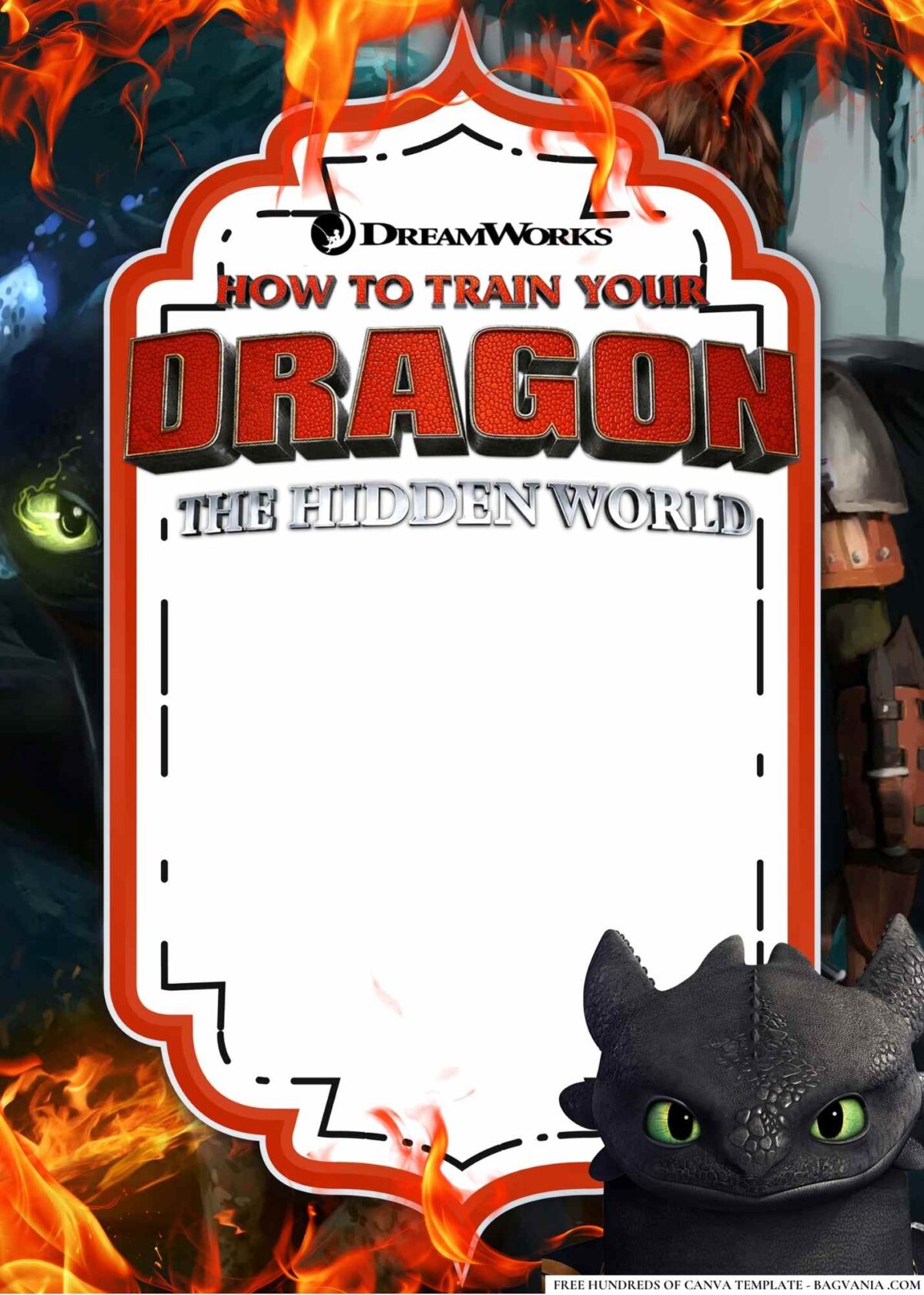 FREE Editable How to Train Your Dragon Birthday Invitations