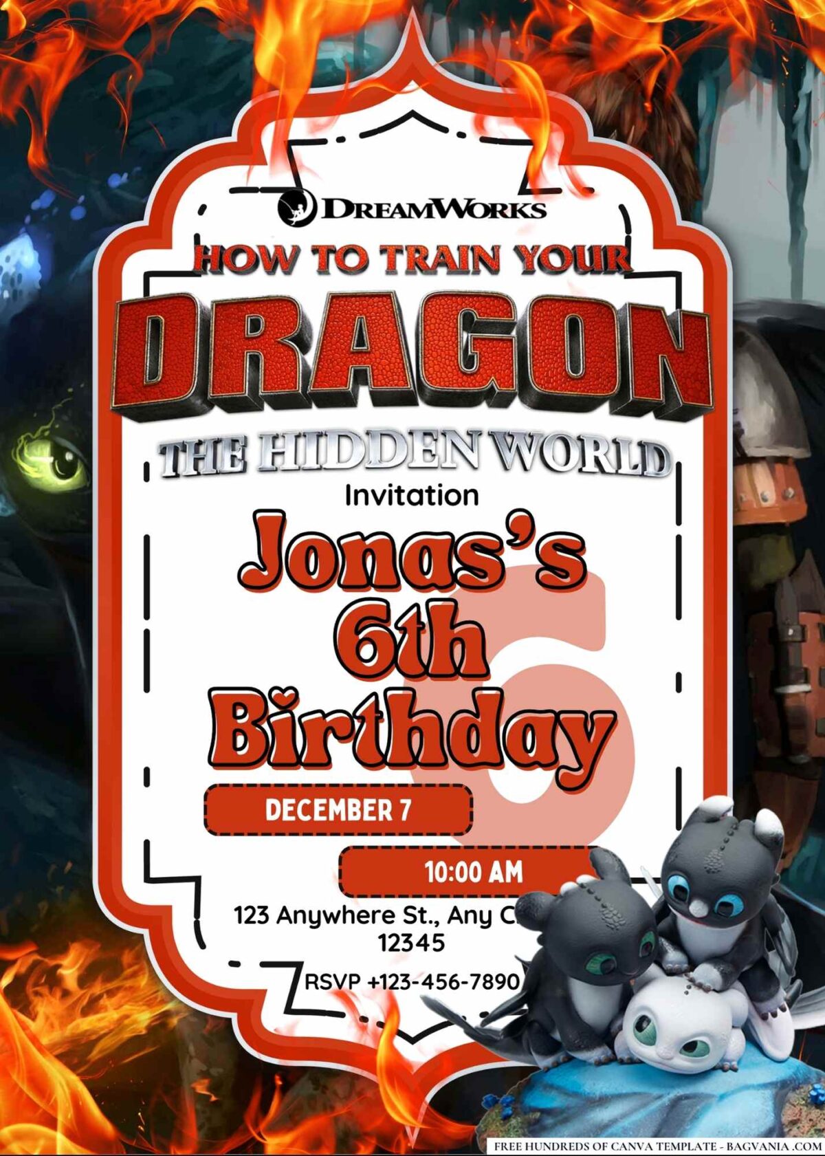 FREE Editable How to Train Your Dragon Birthday Invitations