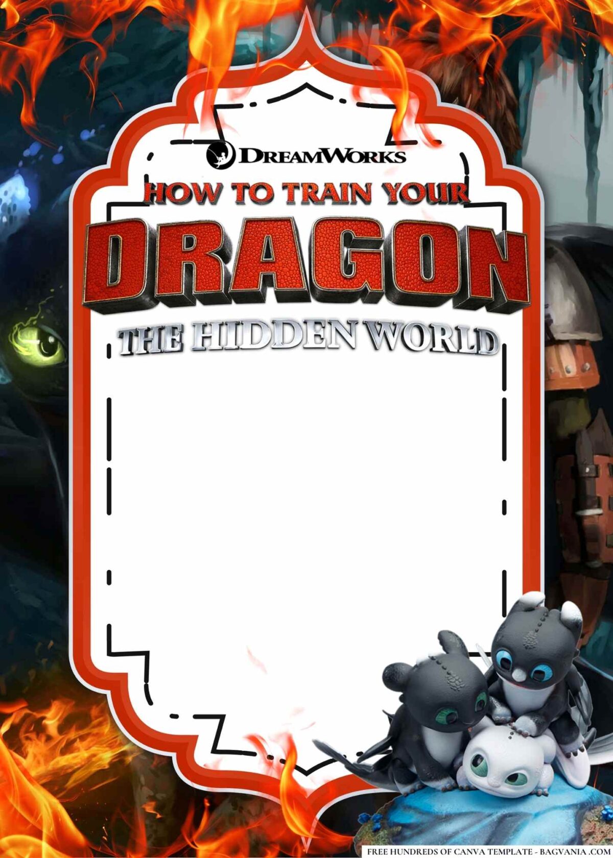 FREE Editable How to Train Your Dragon Birthday Invitations