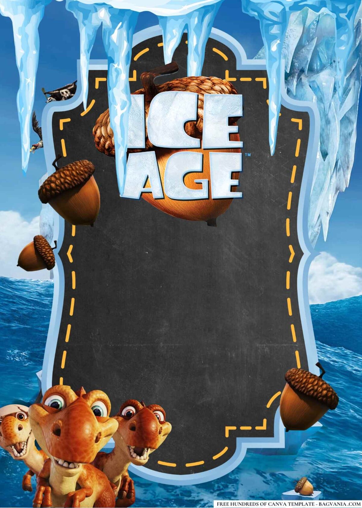 FREE Editable Ice Age Birthday Invitations