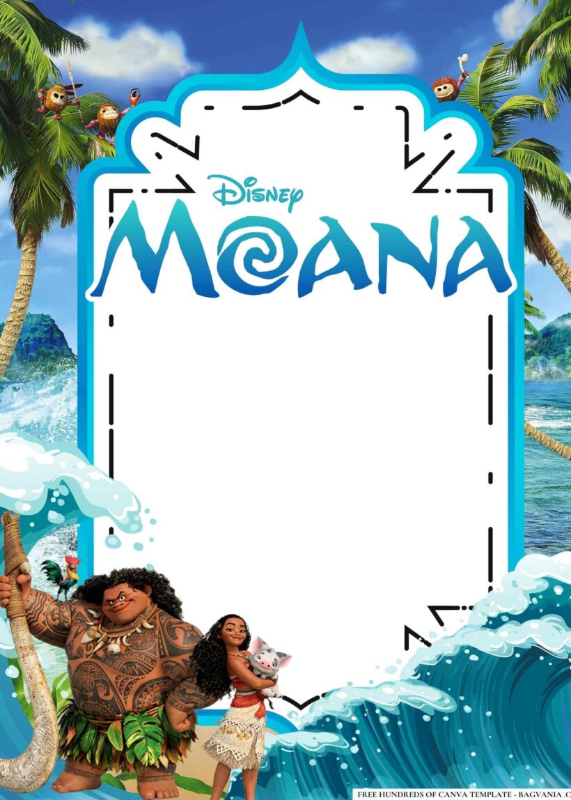 FREE Editable Moana Birthday Invitations | Bagvania