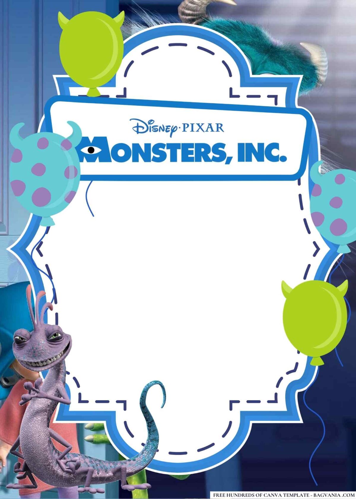 FREE Editable Monsters, Inc. Birthday Invitations
