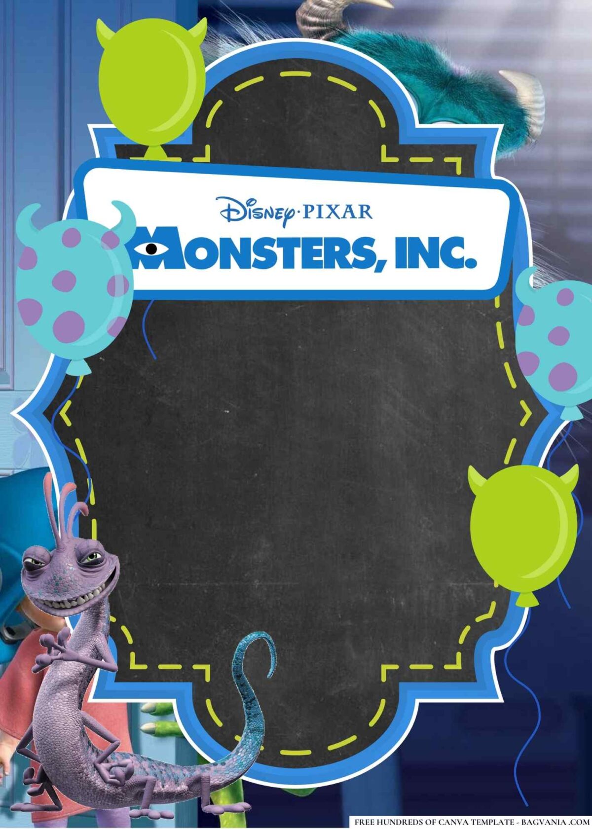FREE Editable Monsters, Inc. Birthday Invitations