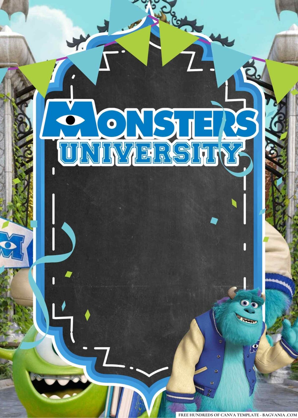 FREE Editable Monsters University Birthday Invitations