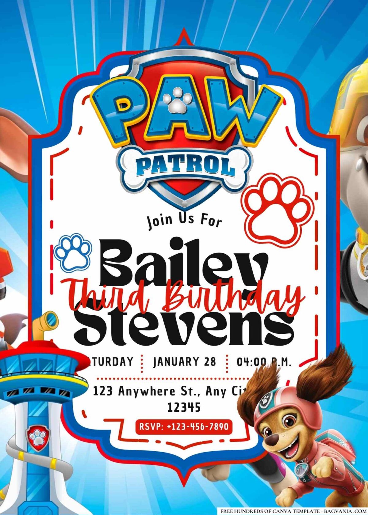 FREE Editable PAW Patrol Birthday Invitations
