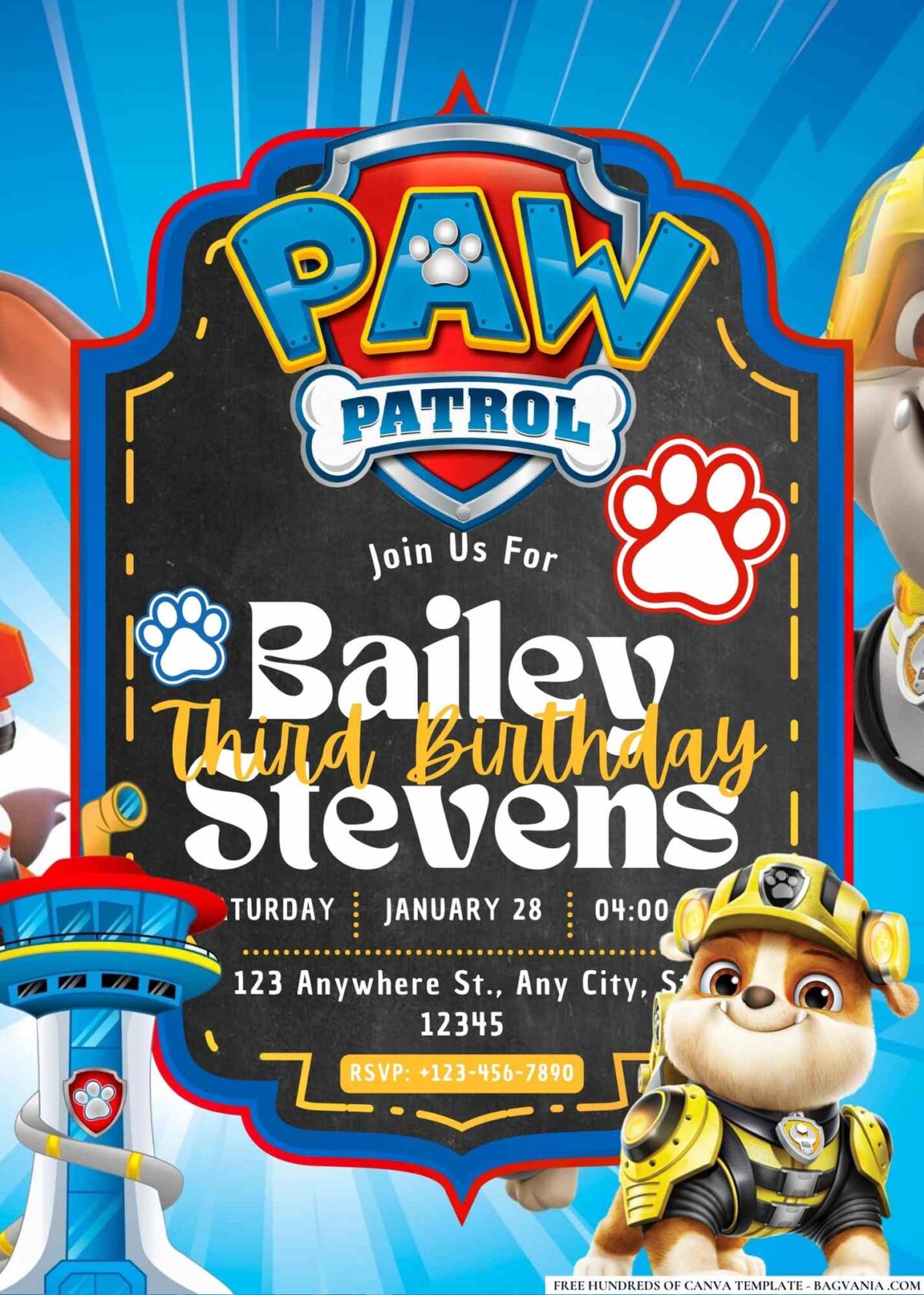 FREE Editable PAW Patrol Birthday Invitations