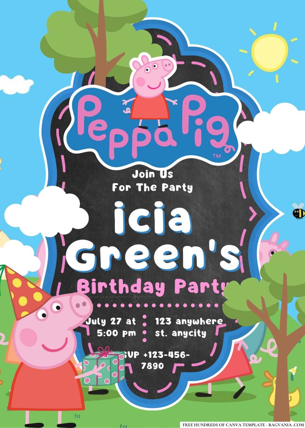 FREE Editable Peppa Pig Birthday Invitations