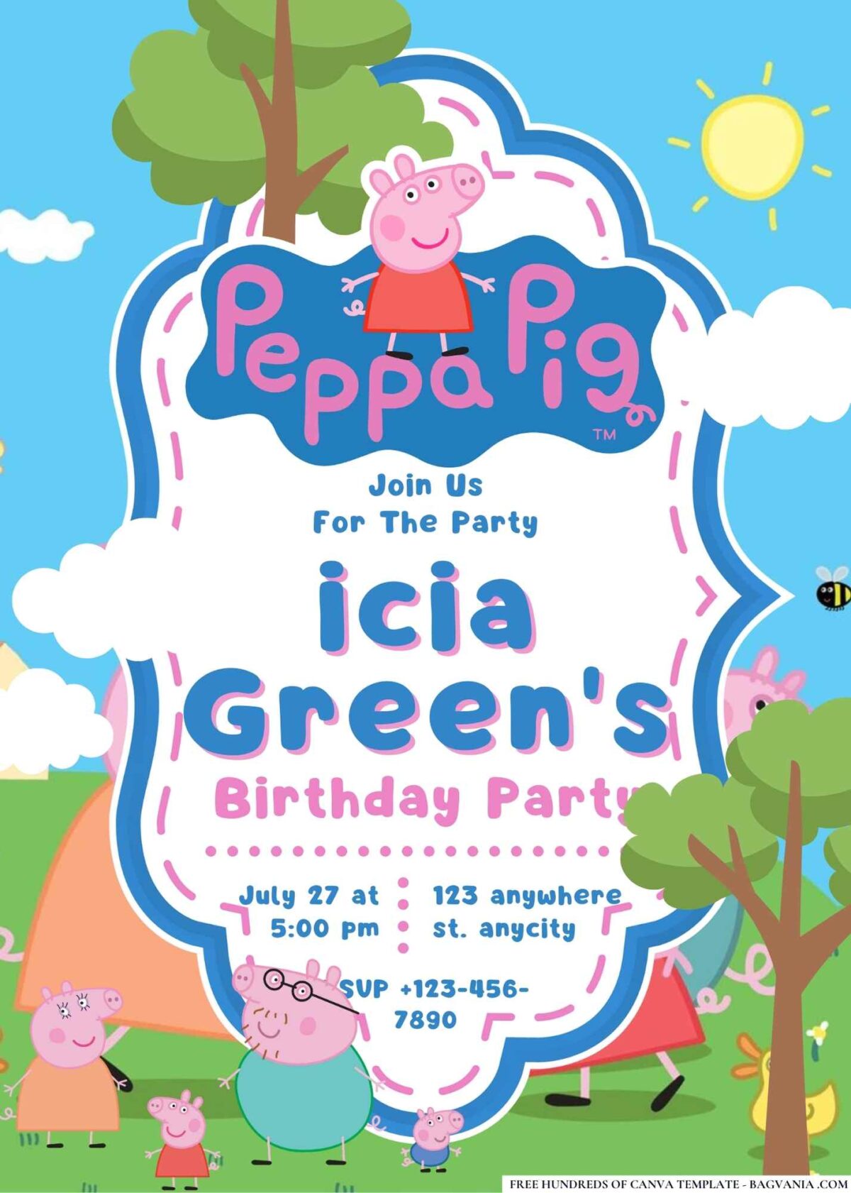 FREE Editable Peppa Pig Birthday Invitations