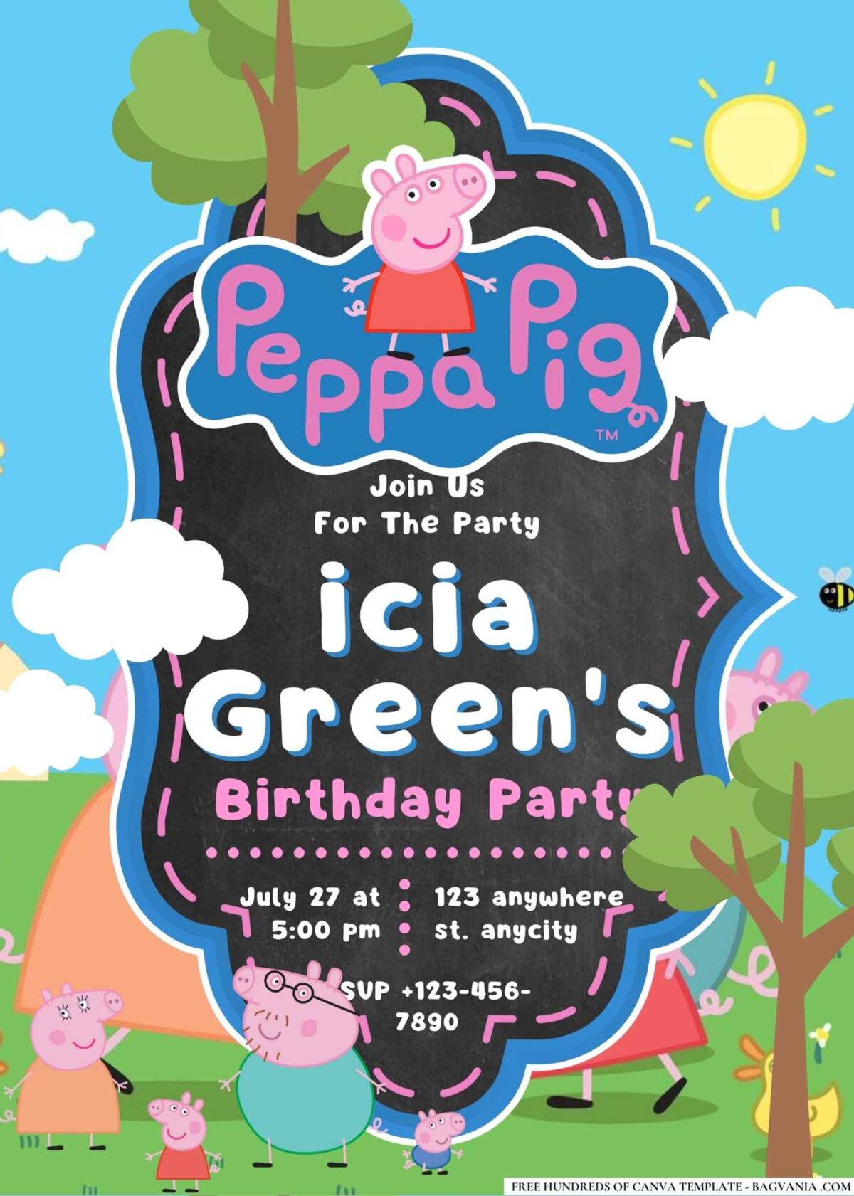 FREE Editable Peppa Pig Birthday Invitations