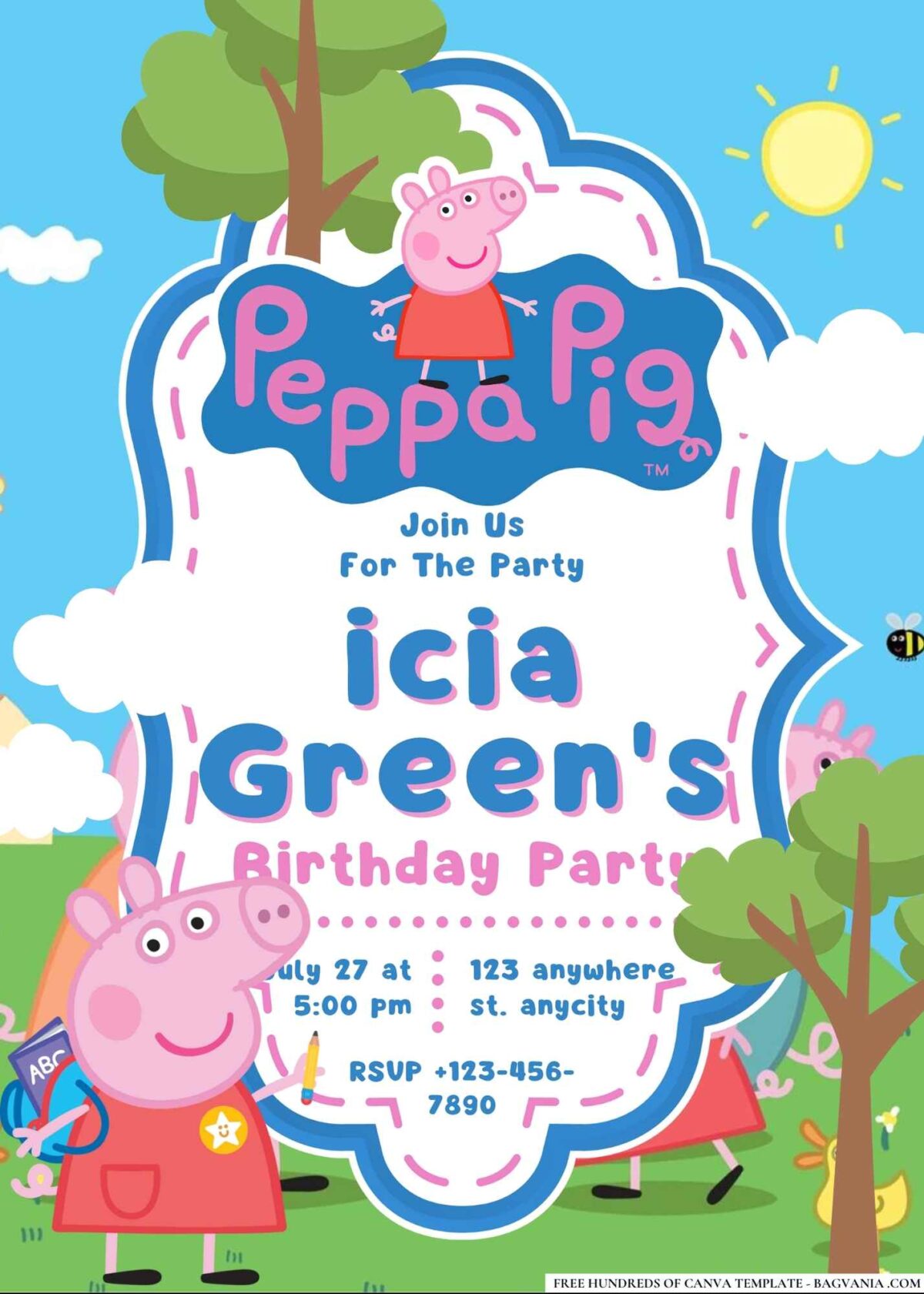 FREE Editable Peppa Pig Birthday Invitations