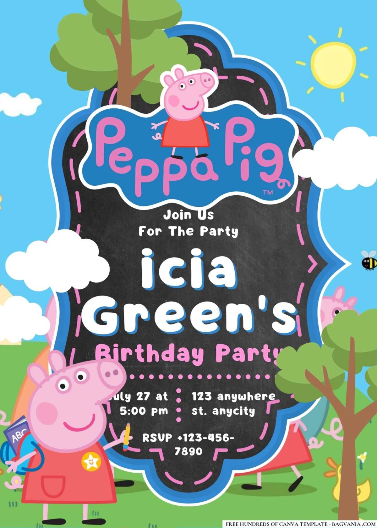 FREE Editable Peppa Pig Birthday Invitations