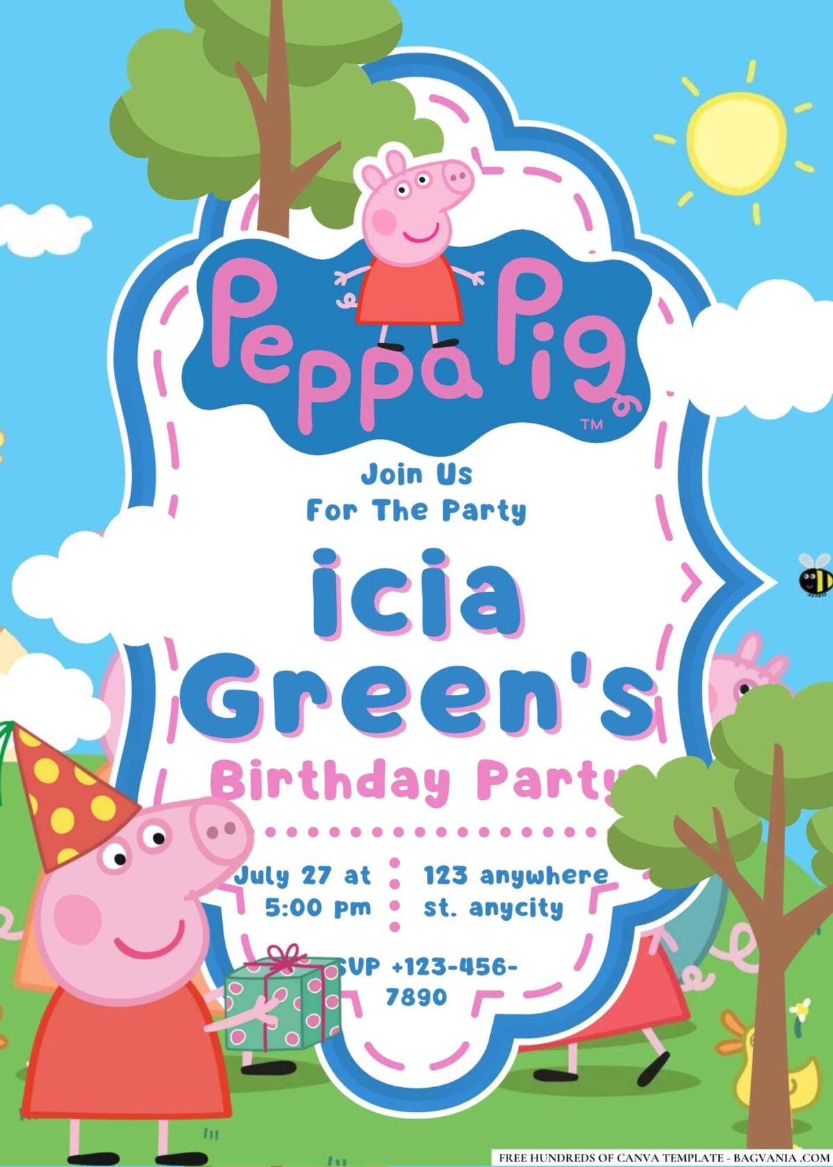 FREE Editable Peppa Pig Birthday Invitations