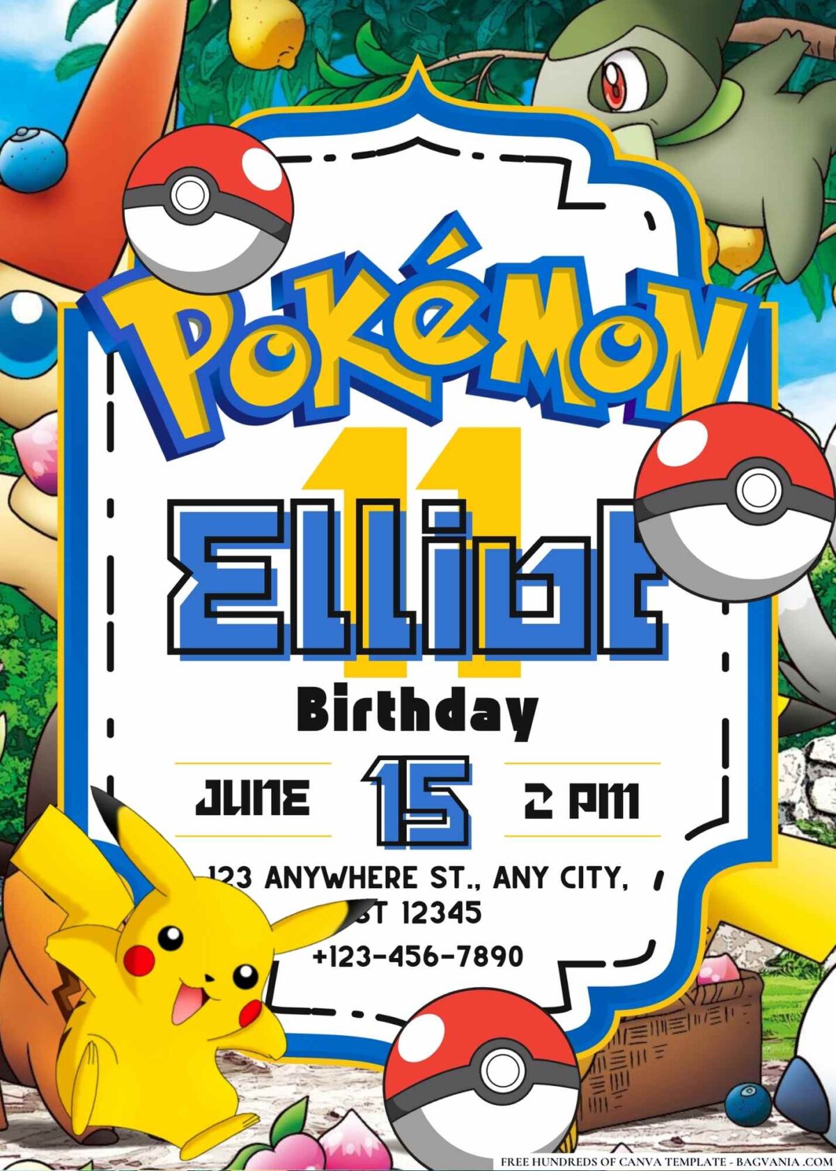 FREE Editable Pokémon Birthday Invitations
