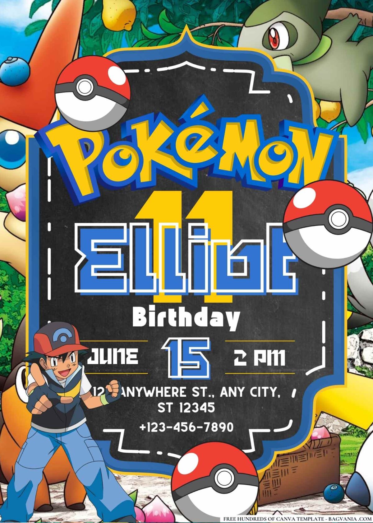 FREE Editable Pokémon Birthday Invitations