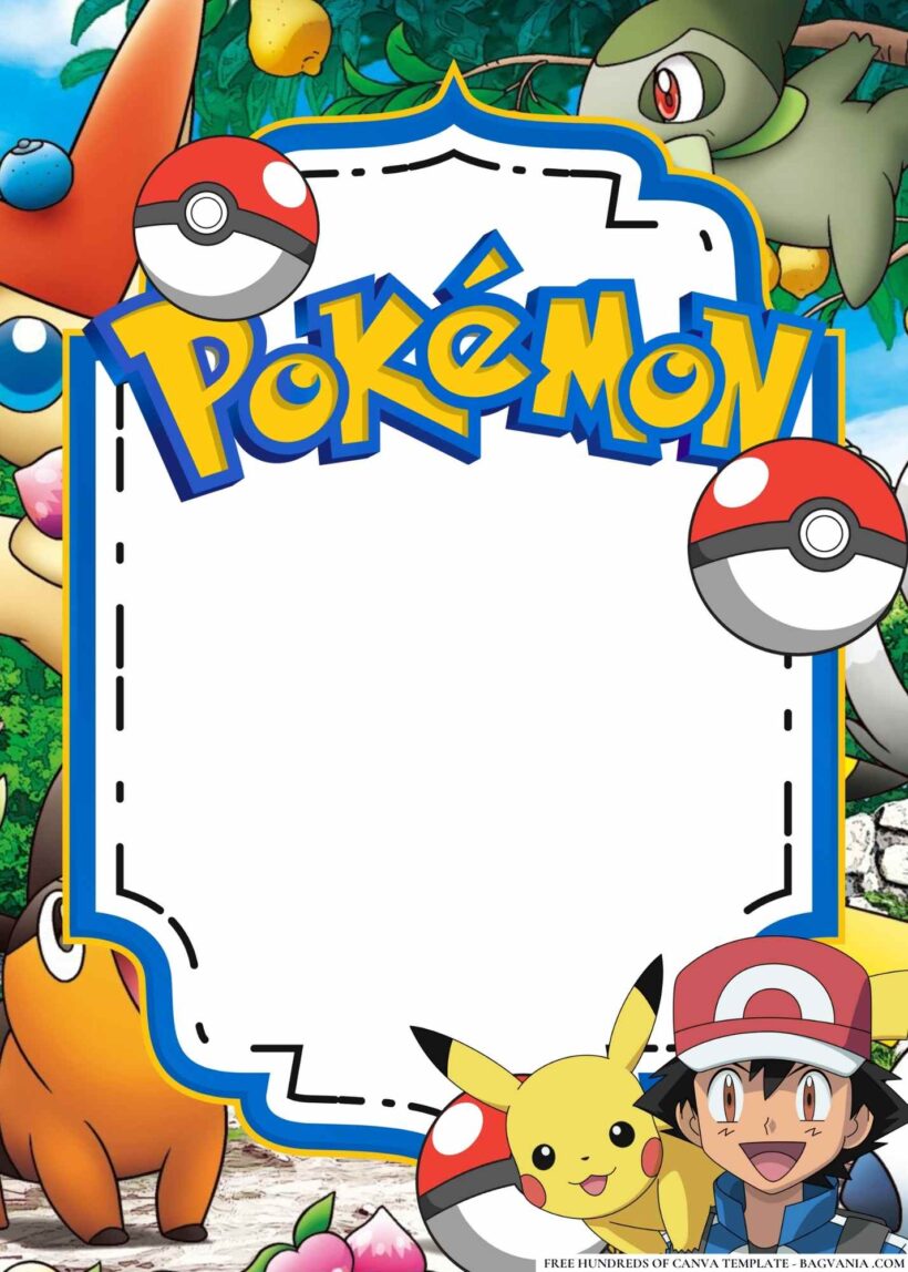 FREE Editable Pokémon Birthday Invitations | Bagvania