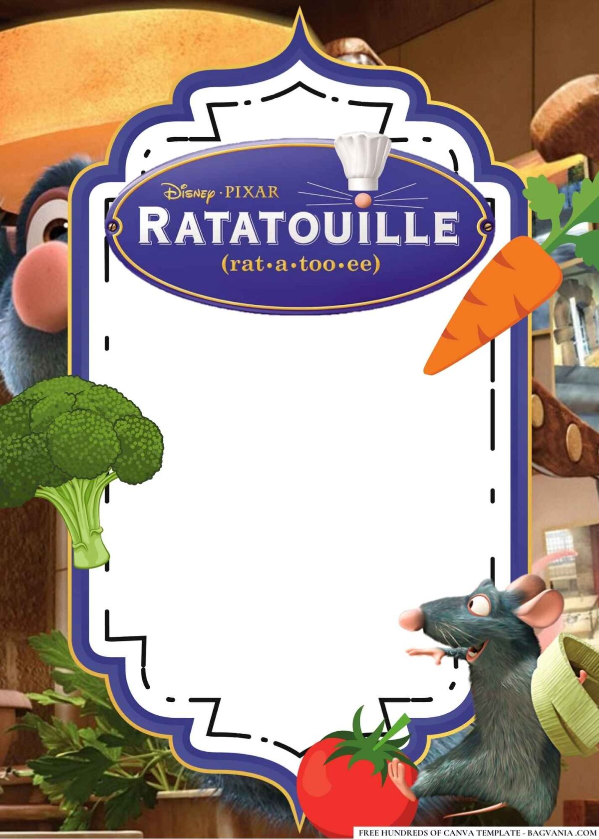 FREE Editable Ratatouille Birthday Invitations