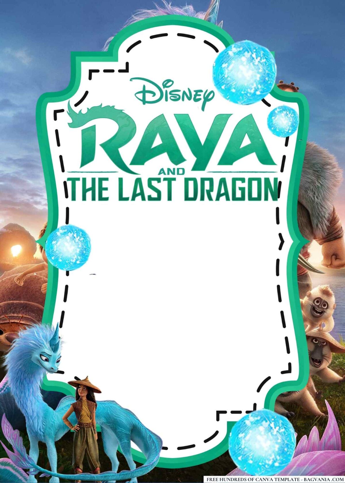 FREE Editable Raya and the Last Dragon Birthday Invitations