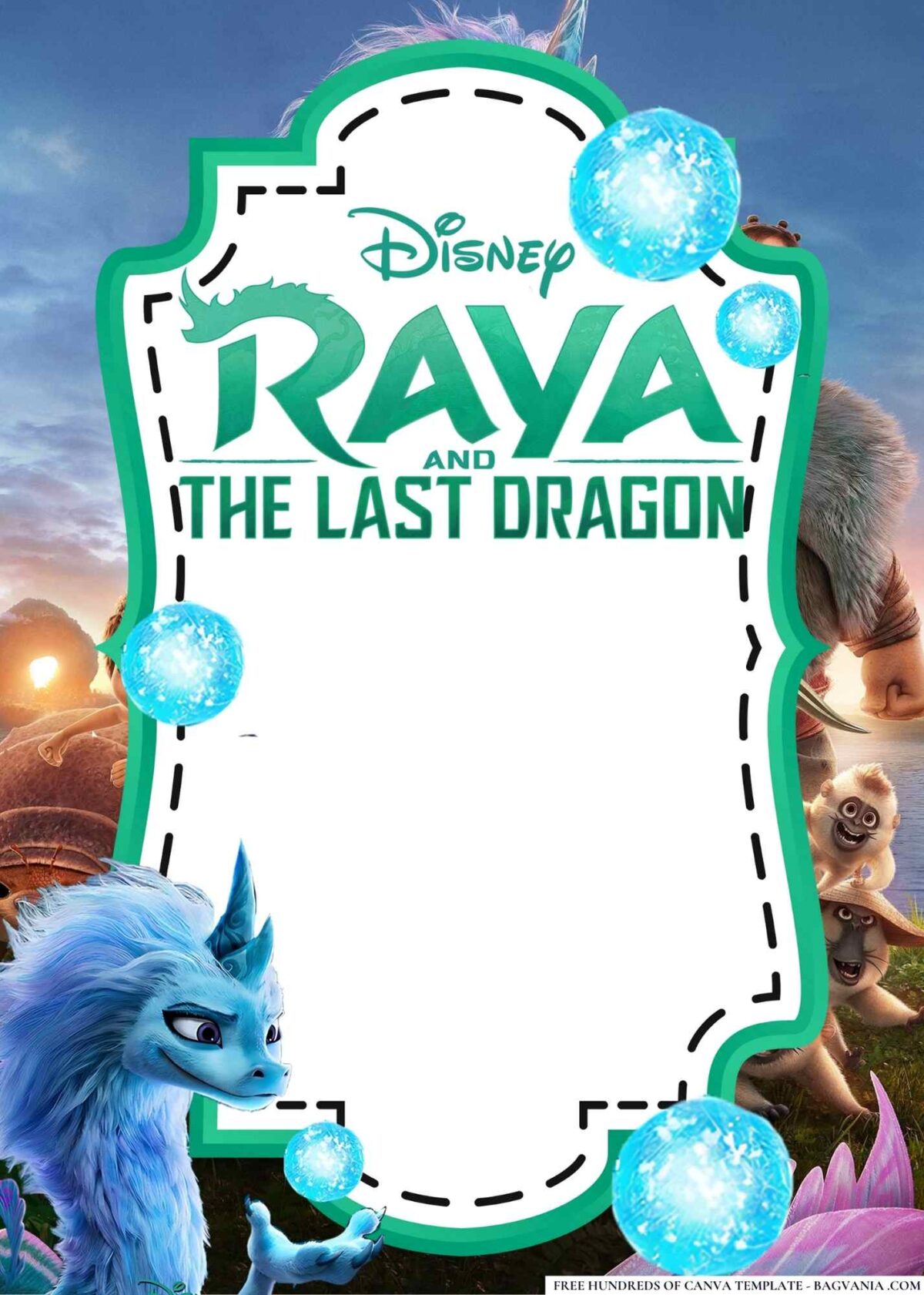 FREE Editable Raya and the Last Dragon Birthday Invitations