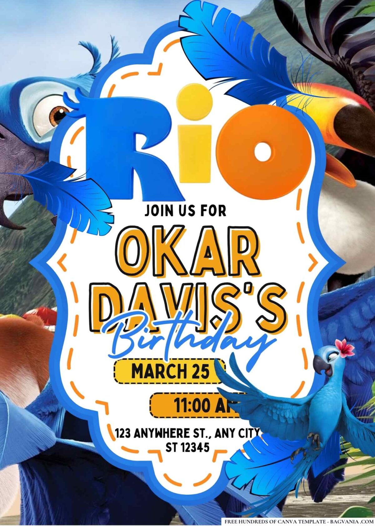 FREE Editable Rio Birthday Invitations