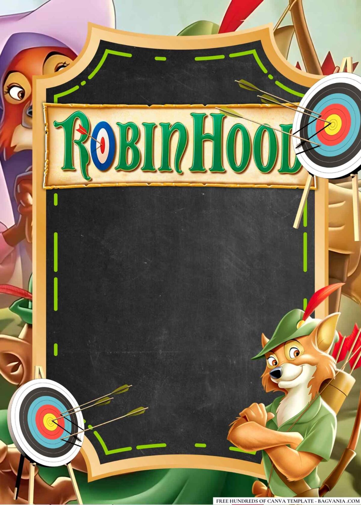 FREE Editable Robin Hood Birthday Invitations