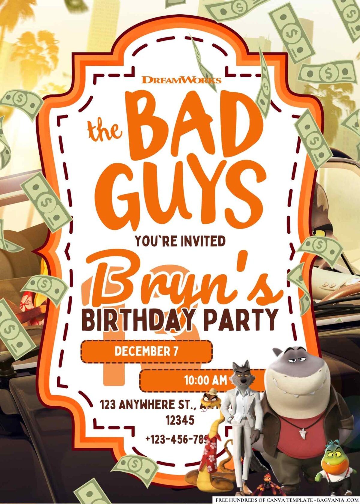 FREE Editable The Bad Guys Birthday Invitations