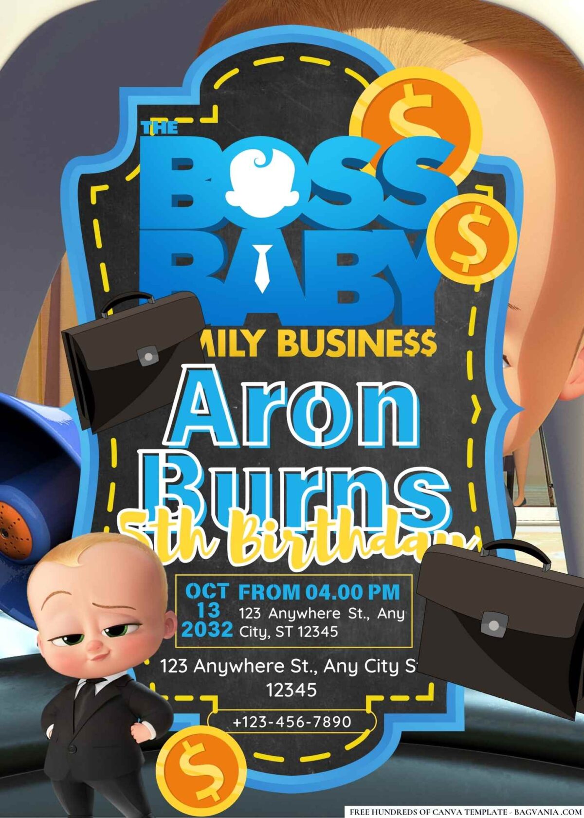 FREE Editable The Boss Baby Birthday Invitations