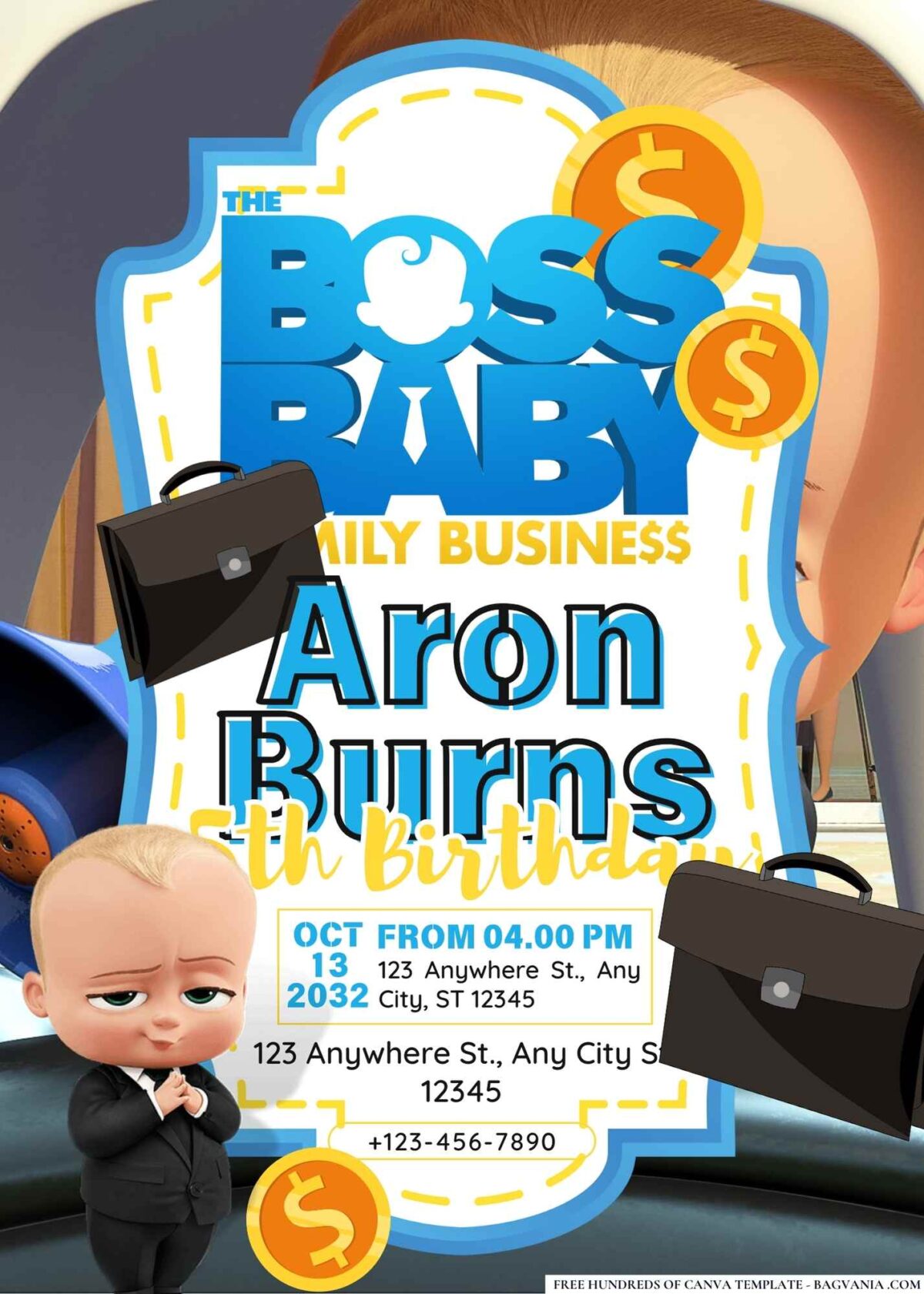 FREE Editable The Boss Baby Birthday Invitations