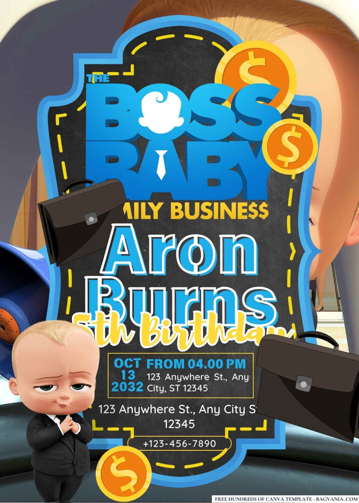 FREE Editable The Boss Baby Birthday Invitations