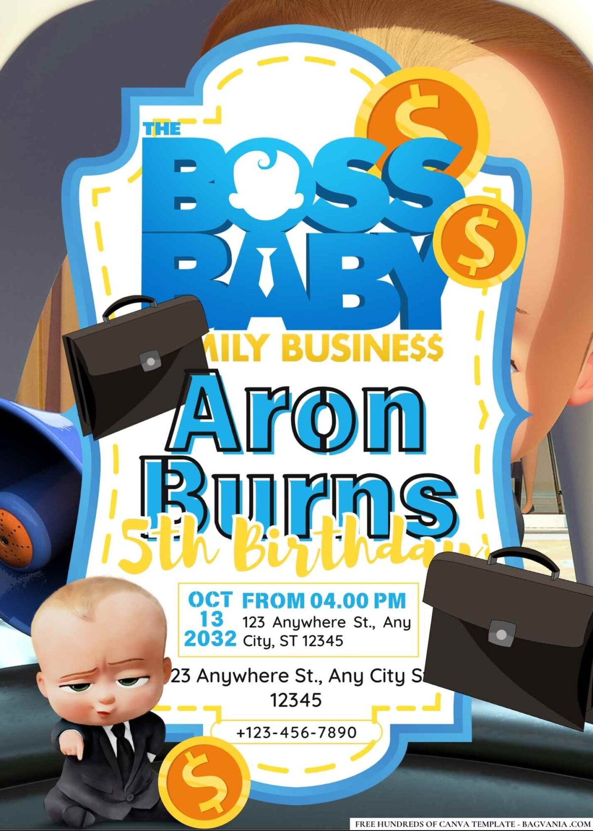 FREE Editable The Boss Baby Birthday Invitations