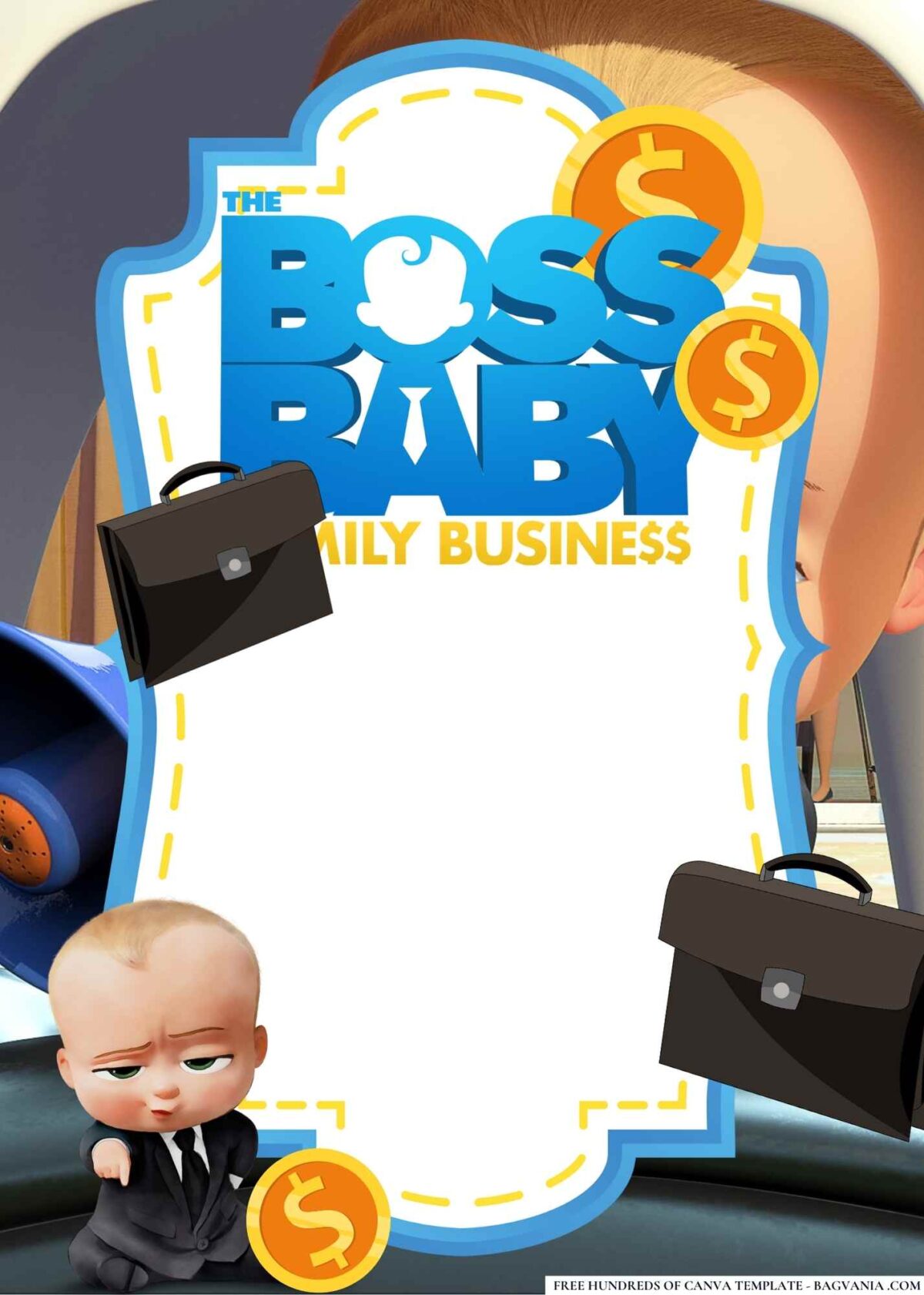 FREE Editable The Boss Baby Birthday Invitations