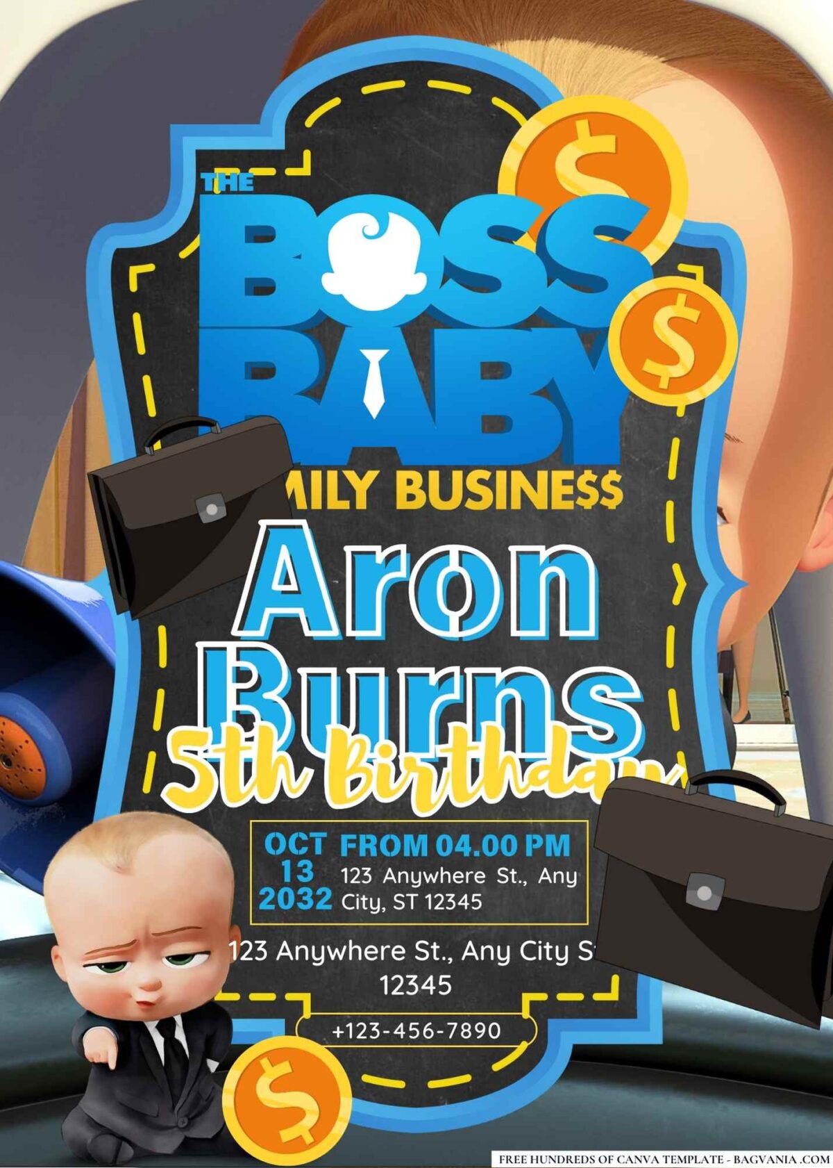 FREE Editable The Boss Baby Birthday Invitations