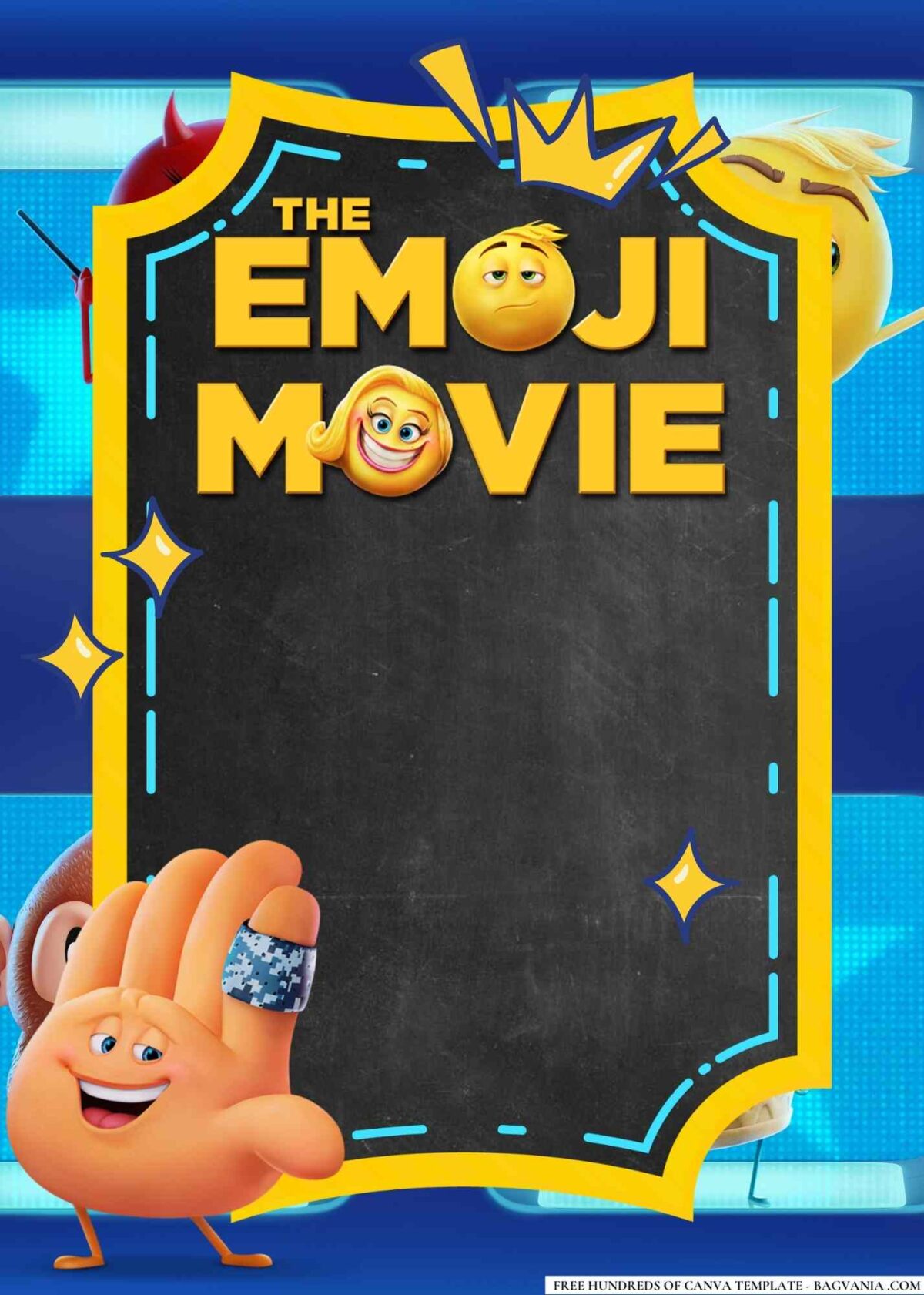 FREE Editable The Emoji Movie Birthday Invitations