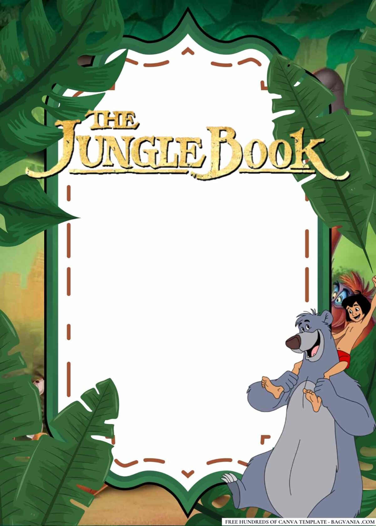 FREE Editable The Jungle Book Birthday Invitations