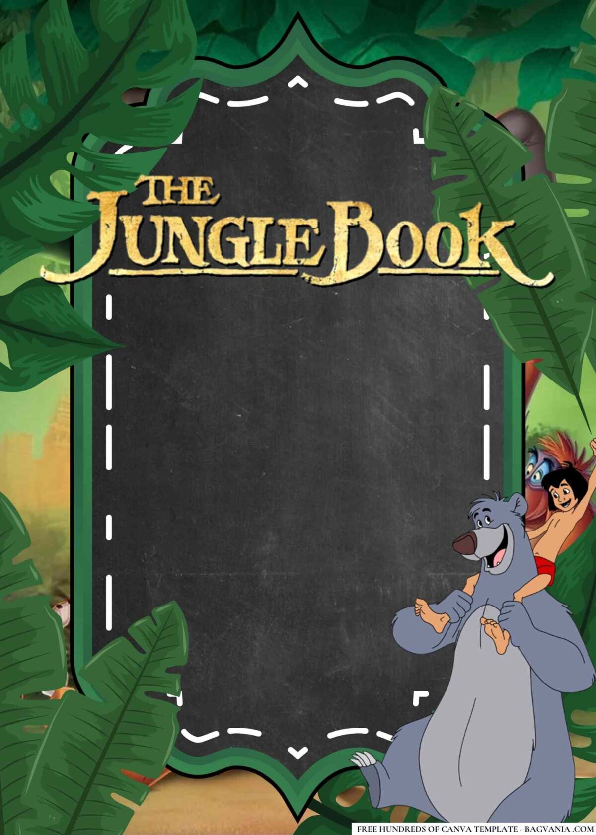FREE Editable The Jungle Book Birthday Invitations
