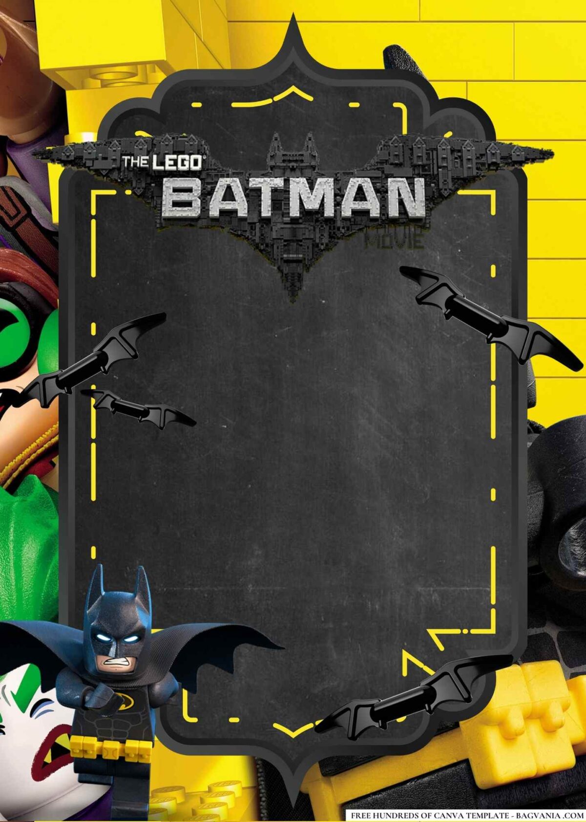 FREE Editable The Lego Batman Movie Birthday Invitations