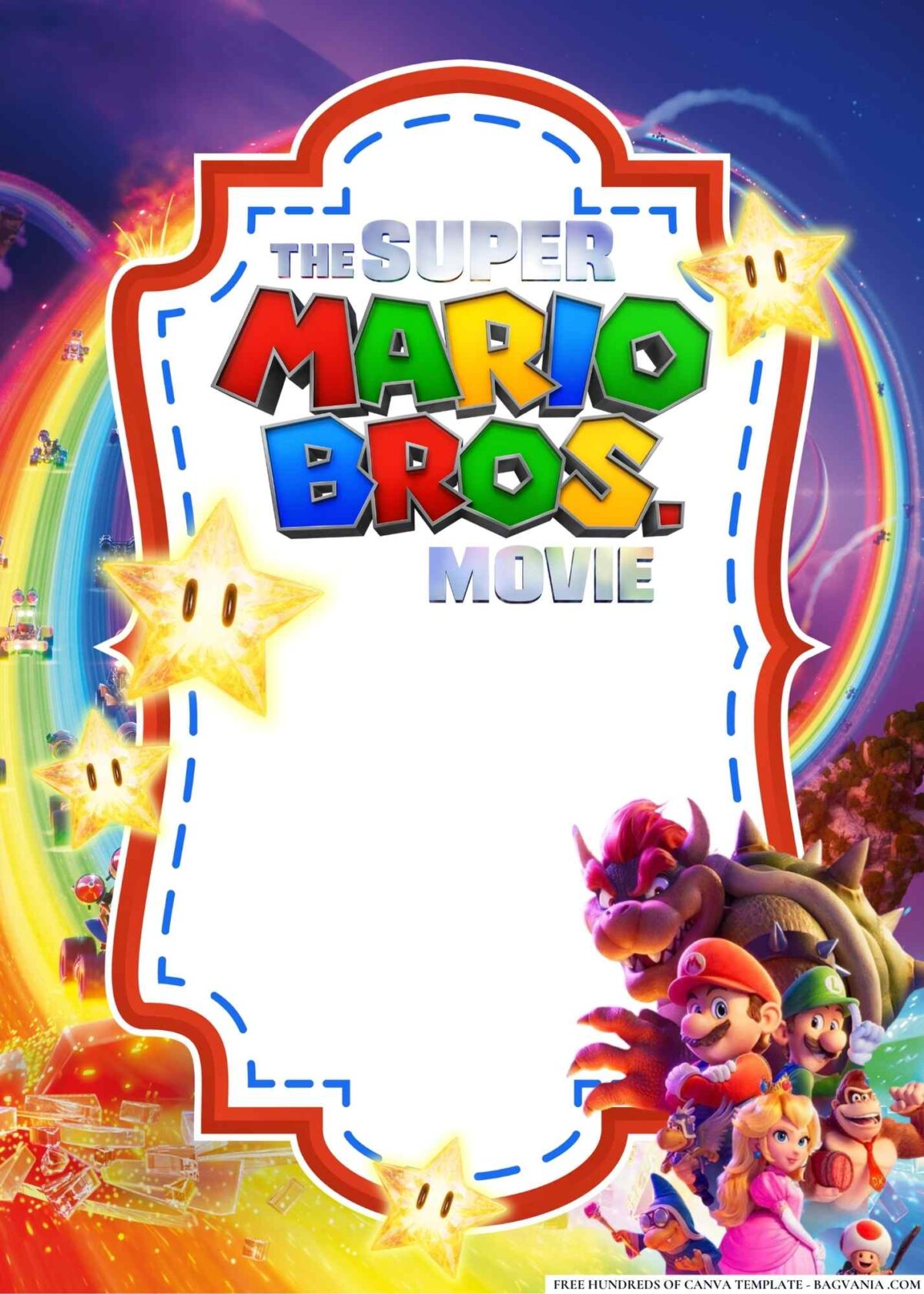 FREE Editable The Super Mario Bros. Movie Birthday Invitations
