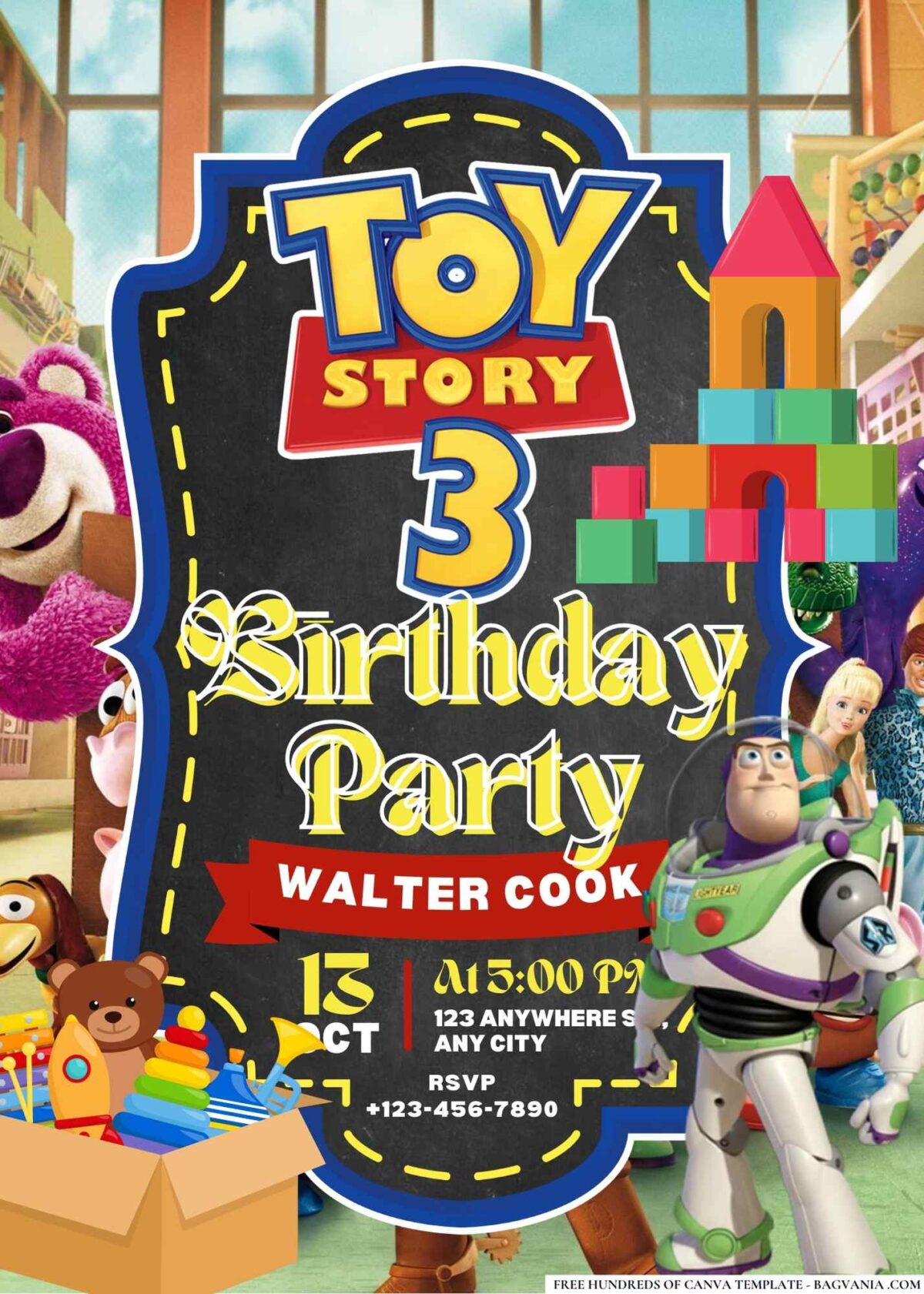 FREE Editable Toy Story 3 Birthday Invitations