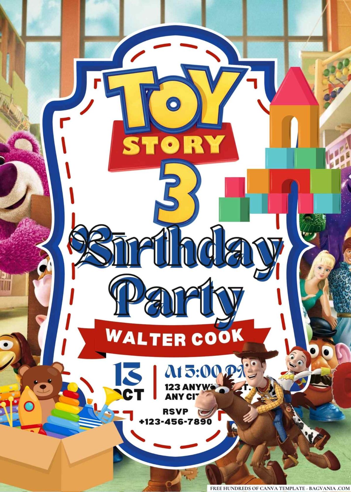 FREE Editable Toy Story 3 Birthday Invitations