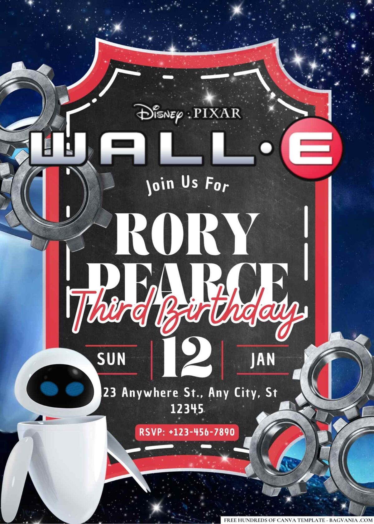 FREE Editable WALL·E Birthday Invitations