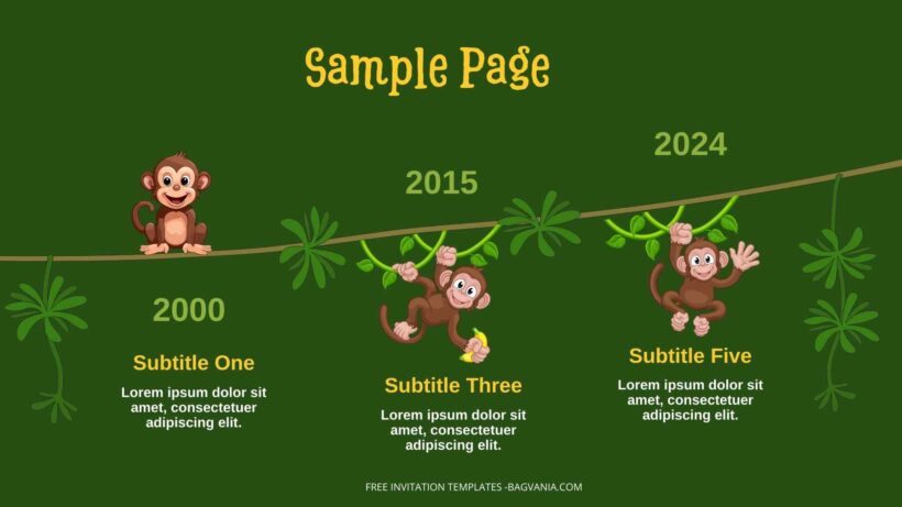 ( FREE Canva Templates ) Safari Theme With Monkey PPT Slides Templates