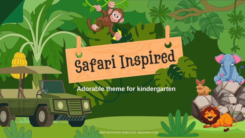 ( FREE Canva Templates ) Safari Theme With Monkey PPT Slides Templates