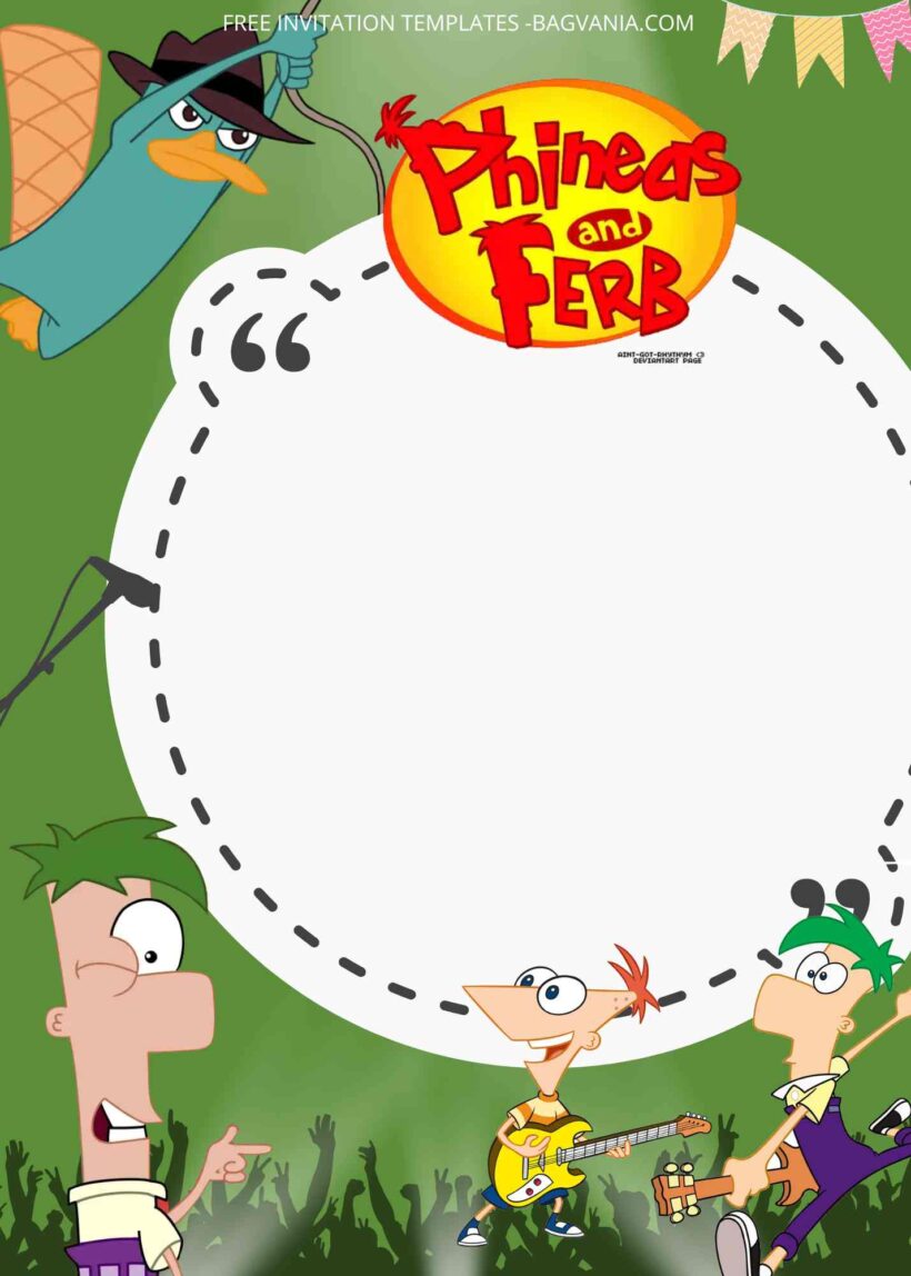 FREE Phineas and Ferb Birthday Invitation Templates