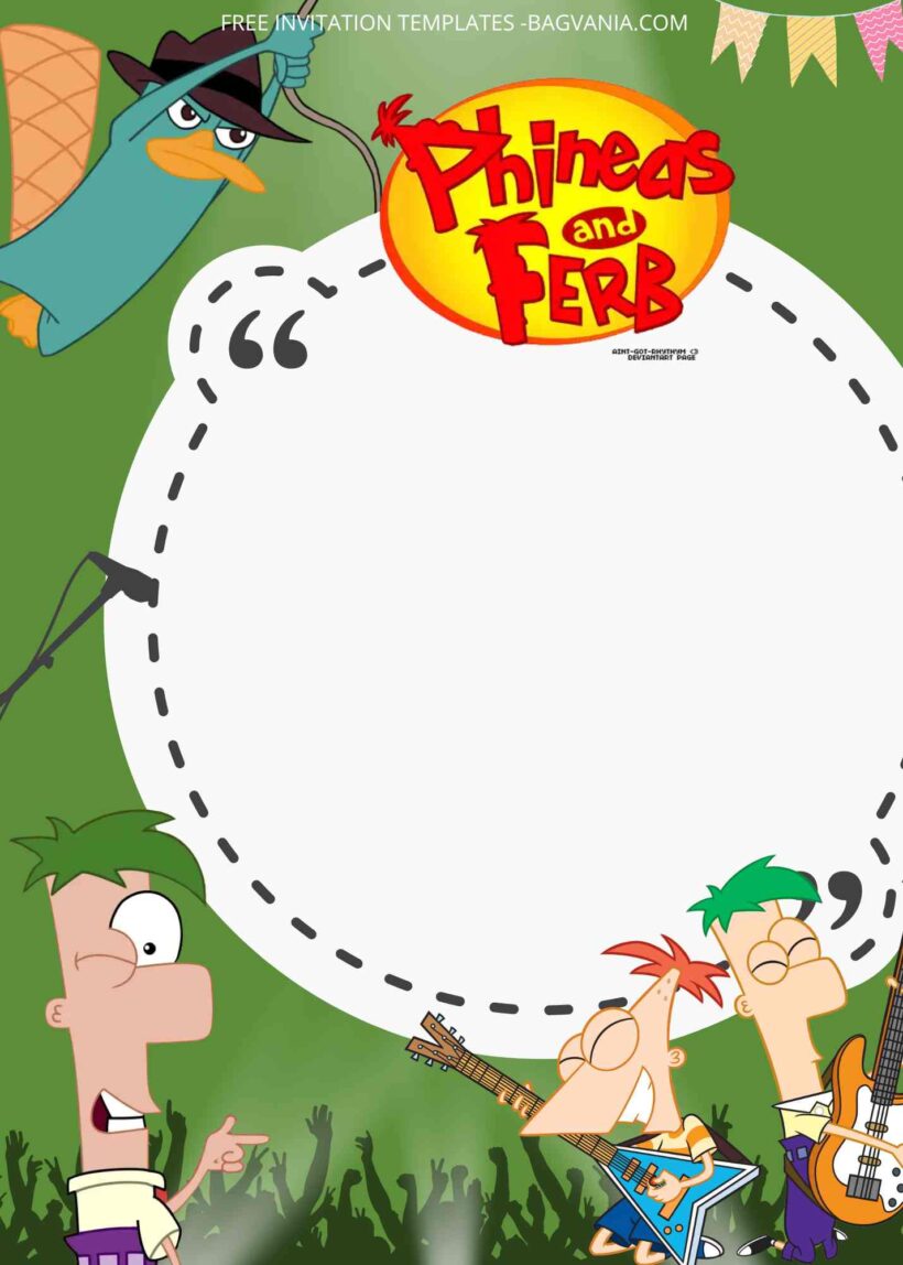 FREE Phineas and Ferb Birthday Invitation Templates