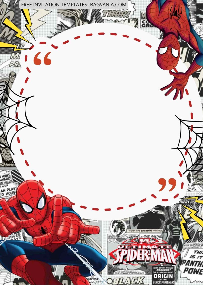 FREE Spiderman Birthday Invitation Templates