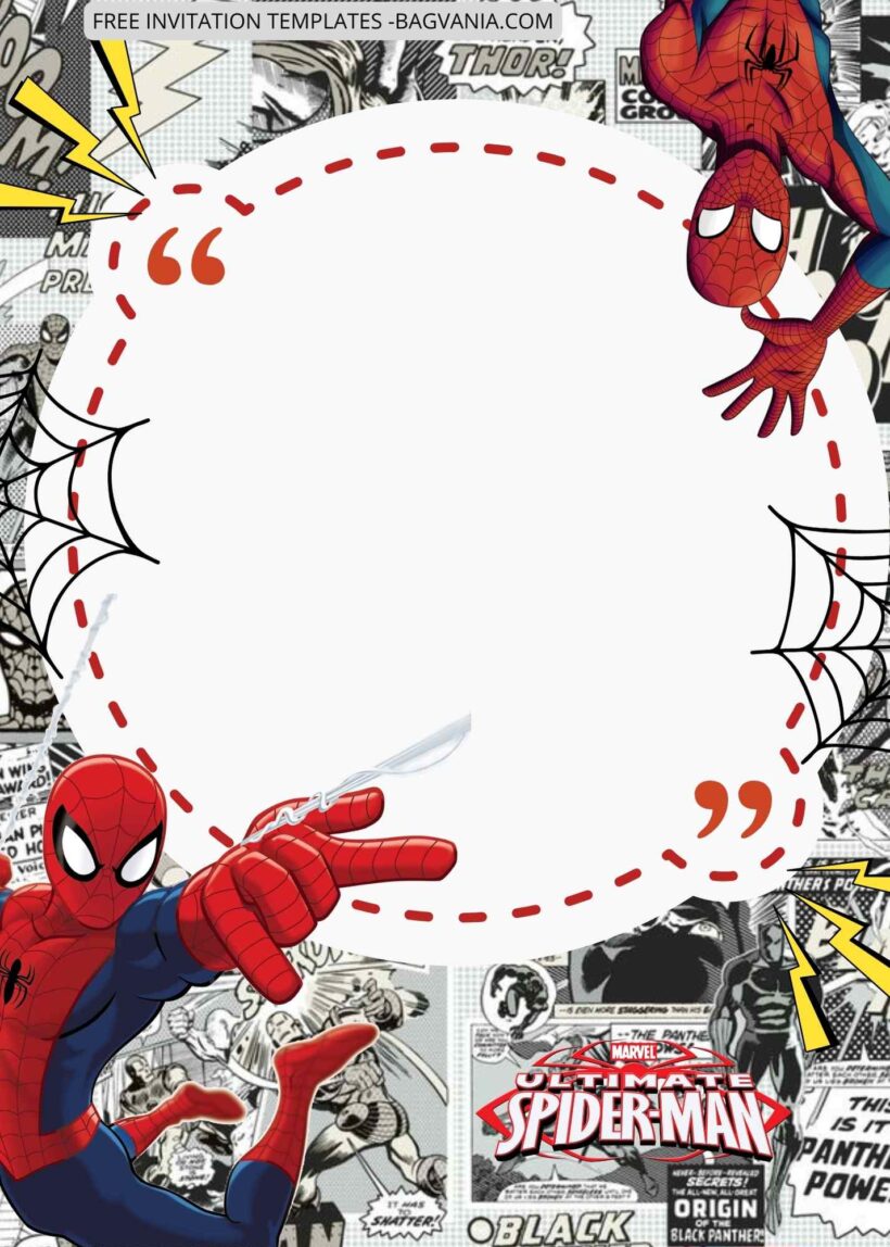 FREE Spiderman Birthday Invitation Templates