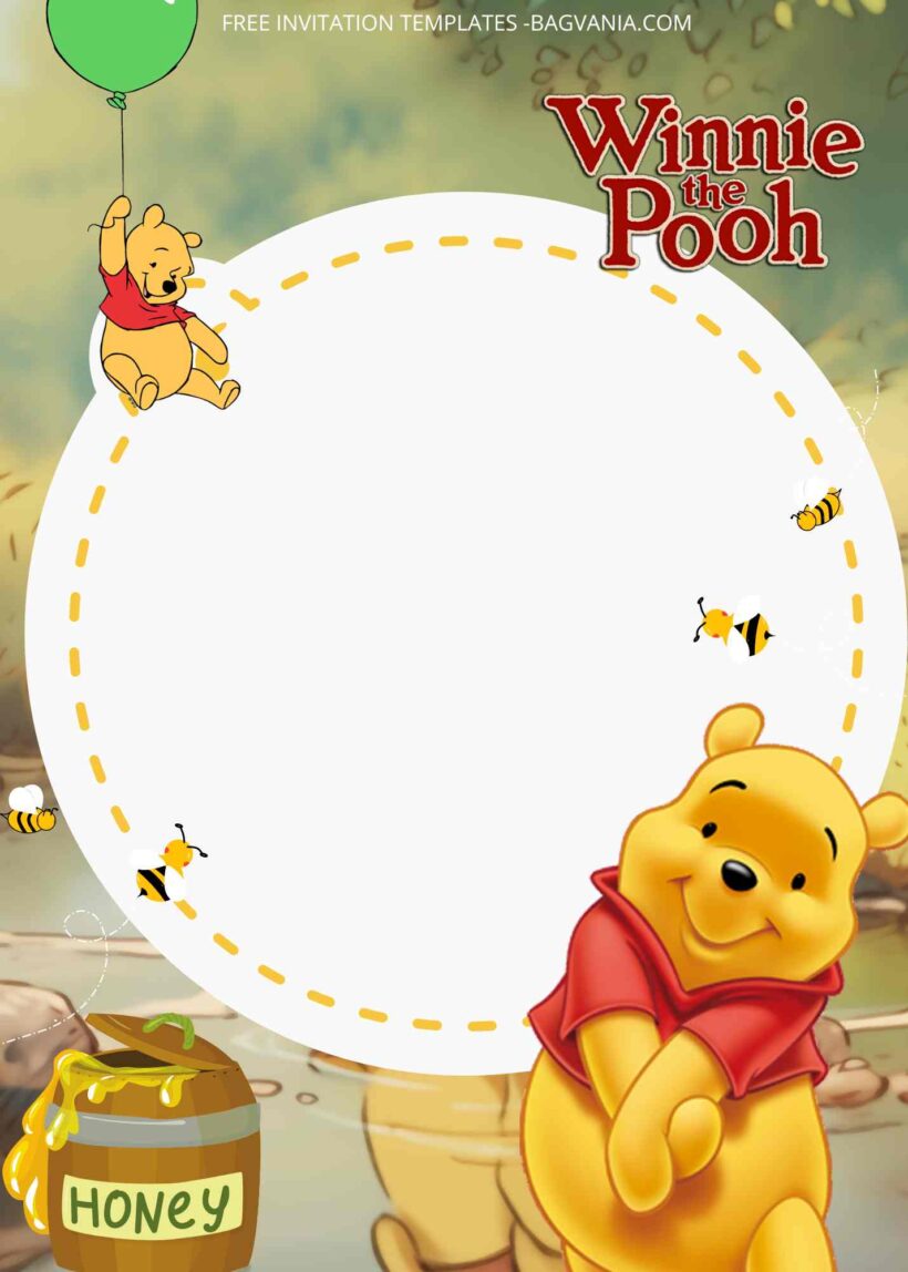 FREE Winnie the Pooh Birthday Invitation Templates