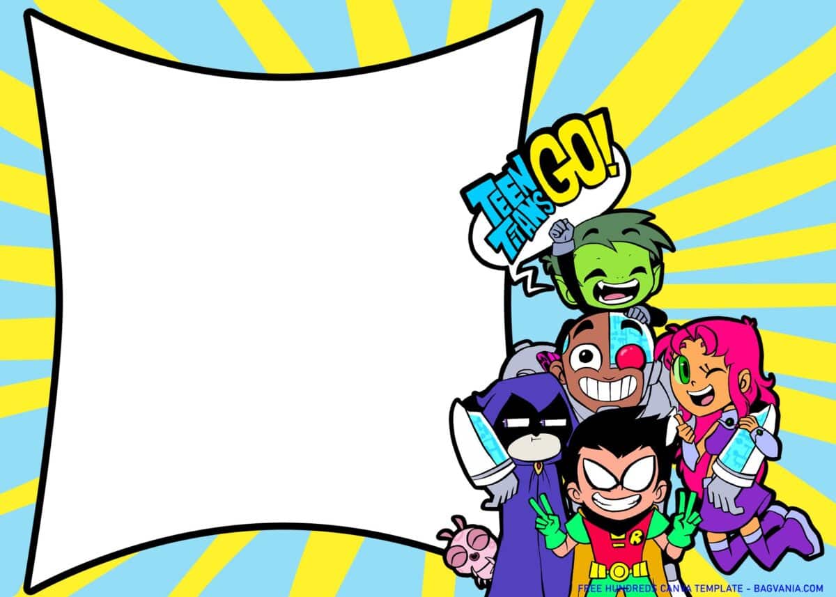 FREE Download Teen Titans Go Birthday Invitations